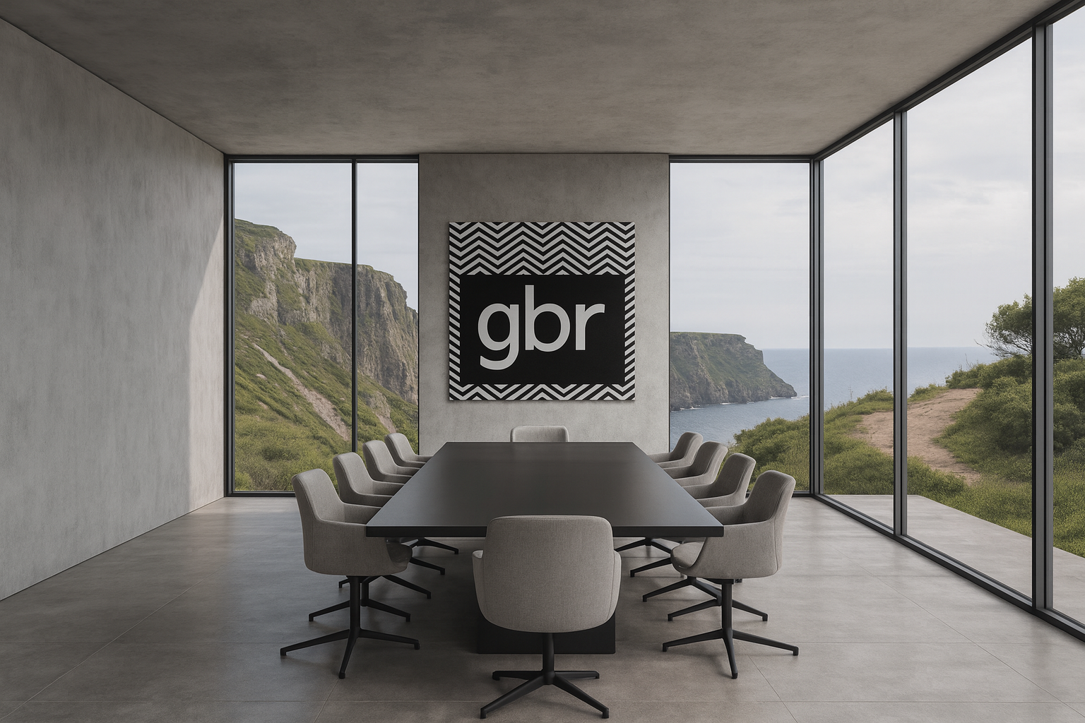 Illustrative GBR boardroom overlooking the Scottish coast